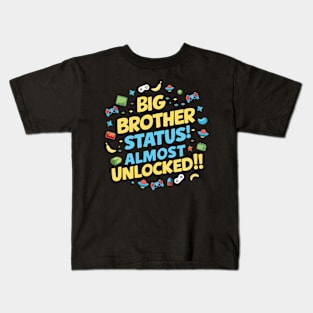 Gamer Theme "Big Brother Status Almost Unlocked" Funny Kids T-Shirt